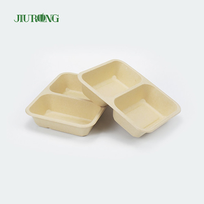 Disposable Biodegradable Sugarcane Clamshell Food Container 3 Compartment