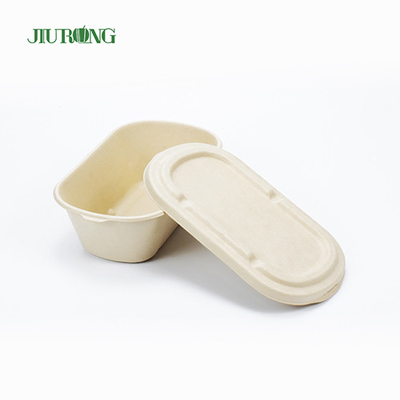 Biodegradable Takeaway Sugarcane Food Container 650ml Greaseproof Paper