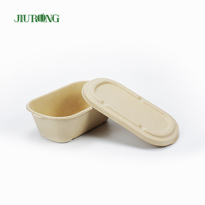 Biodegradable Takeaway Sugarcane Food Container 650ml Greaseproof Paper