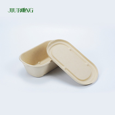 Biodegradable Takeaway Sugarcane Food Container 650ml Greaseproof Paper