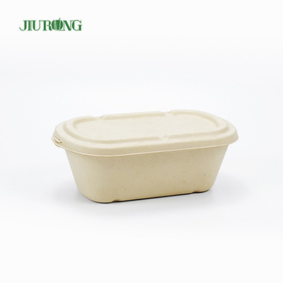 Biodegradable Takeaway Sugarcane Food Container 650ml Greaseproof Paper