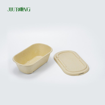 Biodegradable Takeaway Sugarcane Food Container 650ml Greaseproof Paper