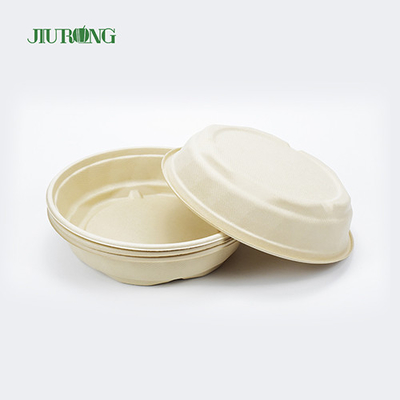 Compostable Round Sugarcane Food Container Disposable Biodegradable Paper Bowl