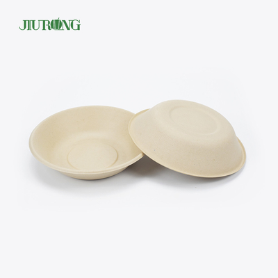 Varnishing sugarcane bagasse food container Disposable Round shape 175mm