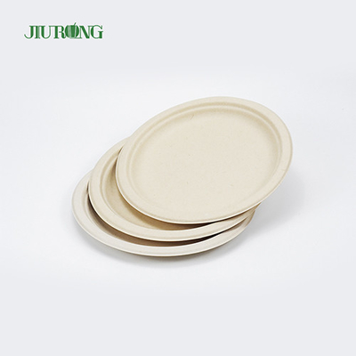 Sushi Biodegradable Sugarcane Bagasse Plates Recycled 155mm Jiurong