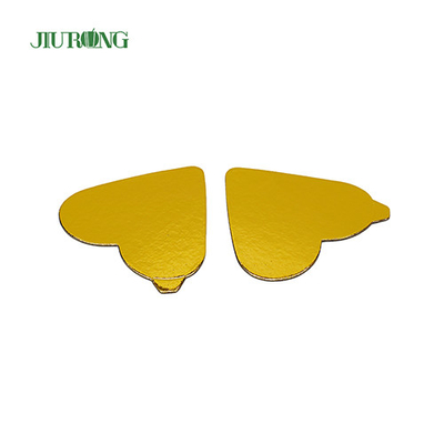Grey Paper Recyclable Heart Shaped Cake Board Gold ISO9001 approved