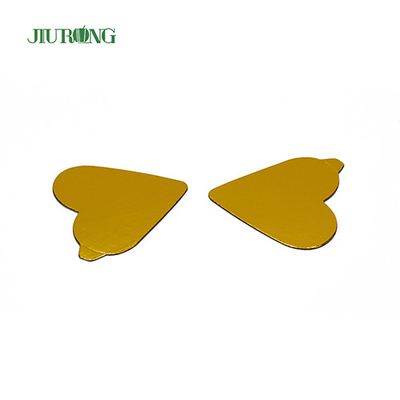 Grey Paper Recyclable Heart Shaped Cake Board Gold ISO9001 approved