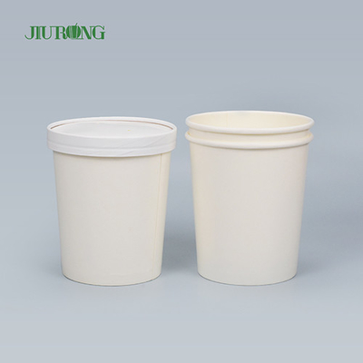 Household White Biodegradable Paper Bowl 8 OZ Waterproof Custom Logo