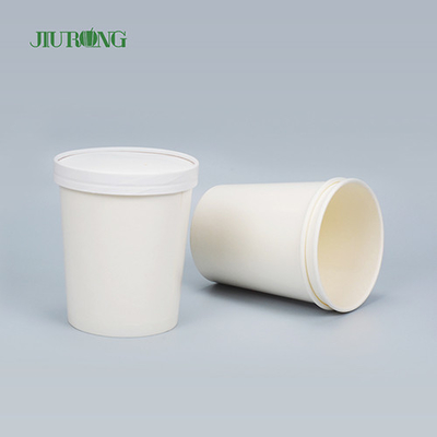 Household White Biodegradable Paper Bowl 8 OZ Waterproof Custom Logo