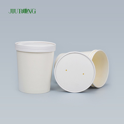 Household White Biodegradable Paper Bowl 8 OZ Waterproof Custom Logo
