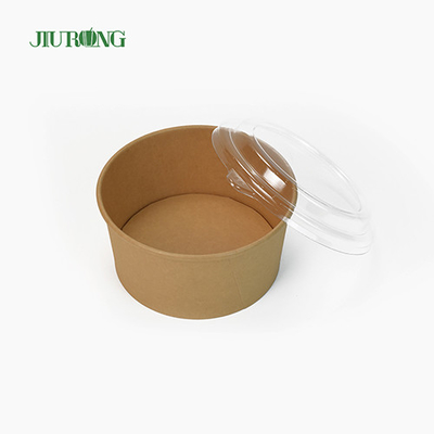 1100ml Eco Friendly Kraft Paper Salad Bowl Disposable With PET Lid