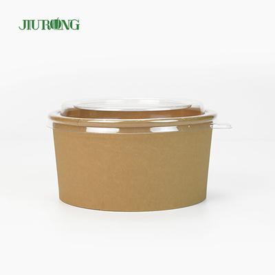 1100ml Eco Friendly Kraft Paper Salad Bowl Disposable With PET Lid