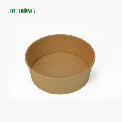 PET Lid Biodegradable Paper Bowl Custom 750cc Food Grade Waterproof
