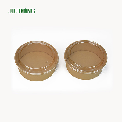 PET Lid Biodegradable Paper Bowl Custom 750cc Food Grade Waterproof