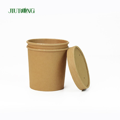 Biodegradable Disposable Kraft Paper Bowls 26 OZ UV Coating For Salad