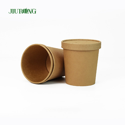 Salad Kraft Biodegradable Paper Bowl 8oz Eco Friendly PLA Lid