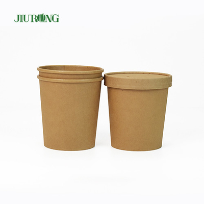 Salad Kraft Biodegradable Paper Bowl 8oz Eco Friendly PLA Lid