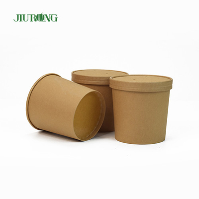 16 OZ Tableware Paper Cup Bowl Biodegradable Small Paper Bowls With Lids