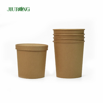 16 OZ Tableware Paper Cup Bowl Biodegradable Small Paper Bowls With Lids