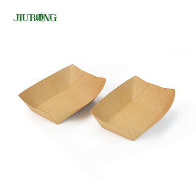 Greaseproof Kraft Disposable Paper Food Trays Biodegradable OEM ODM