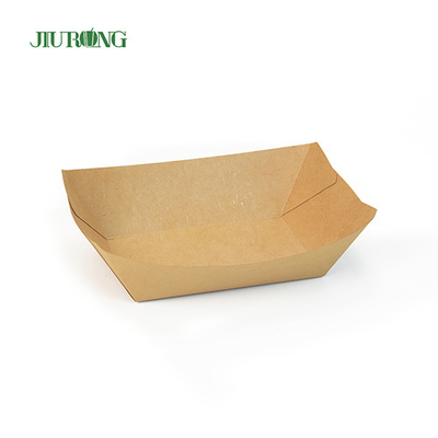 Greaseproof Kraft Disposable Paper Food Trays Biodegradable OEM ODM