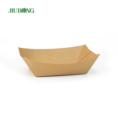 Greaseproof Kraft Disposable Paper Food Trays Biodegradable OEM ODM