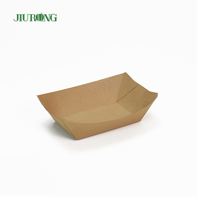 Recyclable disposable paper containers Eco friendly kraft food tray 75mm