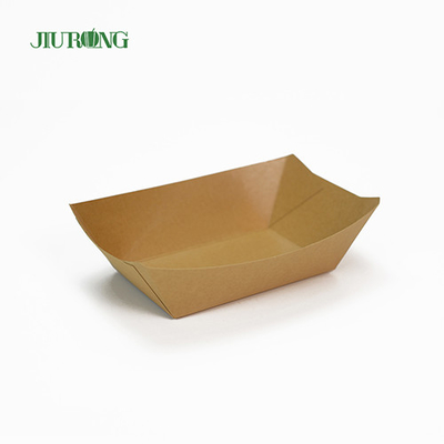 Recyclable disposable paper containers Eco friendly kraft food tray 75mm