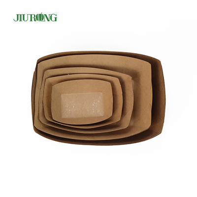 Disposable Sushi Biodegradable Paper Container 107mm kraft paper food trays