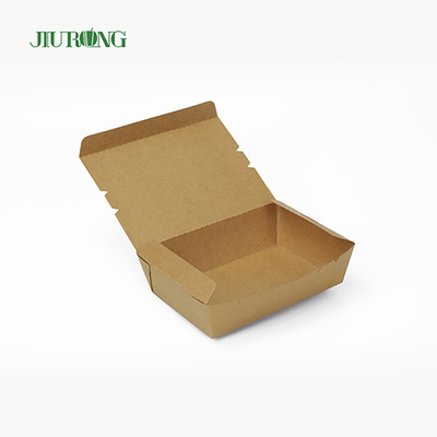 Takeaway Kraft Biodegradable Paper Container Disposable 2100ml Custom Size