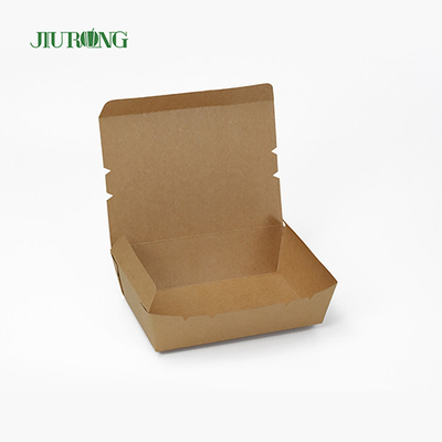 Takeaway Kraft Biodegradable Paper Container Disposable 2100ml Custom Size