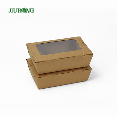 Custom Biodegradable Paper Container 12x12x6cm Kraft Paper Waterproof