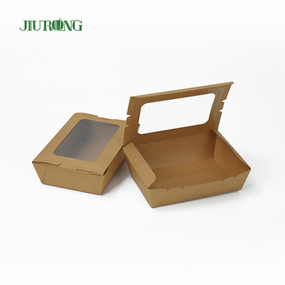 Custom Biodegradable Paper Container 12x12x6cm Kraft Paper Waterproof