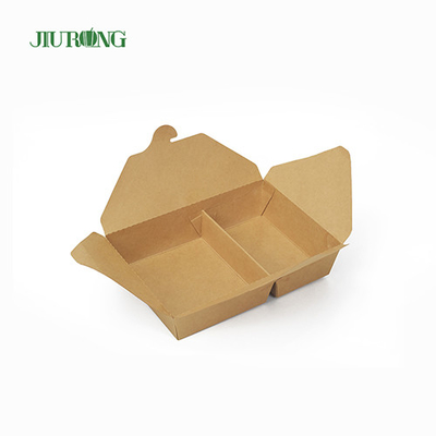 Biodegradable Kraft 1480ml Disposable Paper Food Containers With Lids