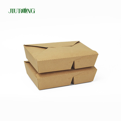 Biodegradable Kraft 1480ml Disposable Paper Food Containers With Lids