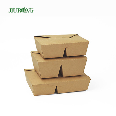 Biodegradable Kraft 1480ml Disposable Paper Food Containers With Lids
