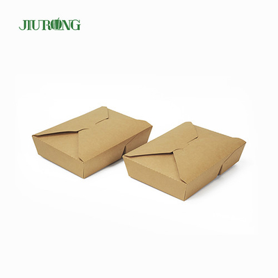 Biodegradable Kraft 1480ml Disposable Paper Food Containers With Lids