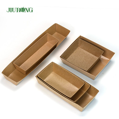 Oilproof Corrugated Biodegradable Paper Container 135mm Length For Donuts