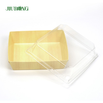 Recycled Biodegradable Food Container Paper Sushi Tray 180mm For Food Shop