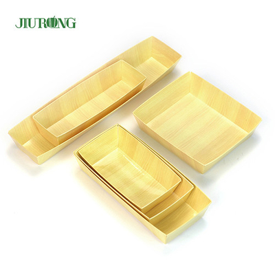 Recycled Biodegradable Food Container Paper Sushi Tray 180mm For Food Shop