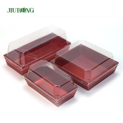 Disposable Biodegradable Paper Container 300mm Sushi Paper Box Customized Logo