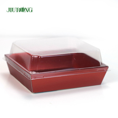Disposable Biodegradable Paper Container 300mm Sushi Paper Box Customized Logo