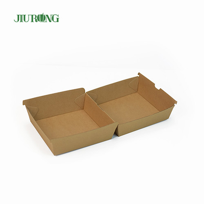 Single Tongue Eco Friendly Takeaway Packaging Recycled Kraft Paper 1600ml