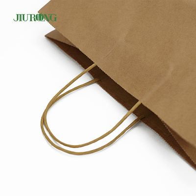 Handle Recycled Paper Biodegradable Bags Greaseproof ISO9001 Approved