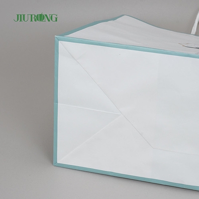 280mm Biodegradable White Kraft Recycled Paper Bags With Handles