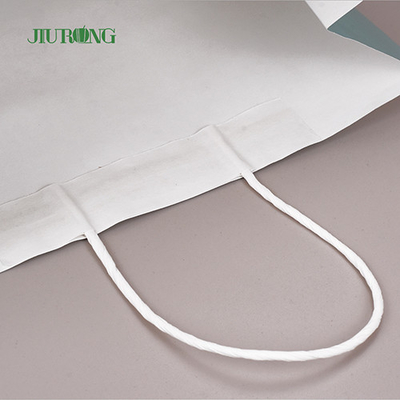 280mm Biodegradable White Kraft Recycled Paper Bags With Handles