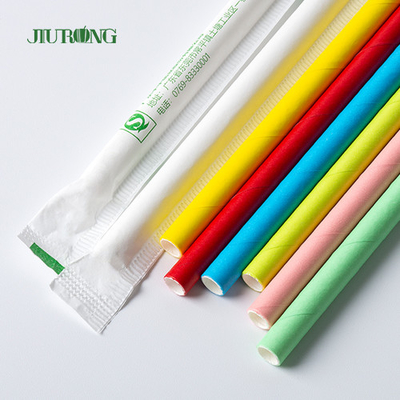 Custom Biodegradable Paper Straw For Coffee Drink Bendable 150mm