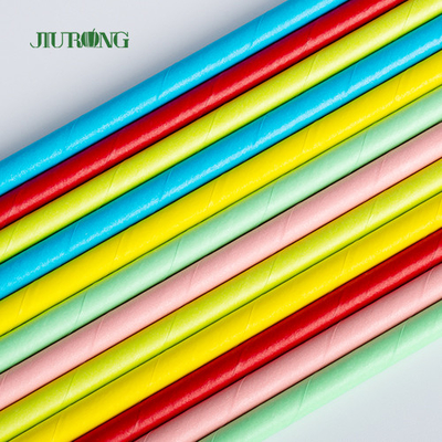 Custom Biodegradable Paper Straw For Coffee Drink Bendable 150mm