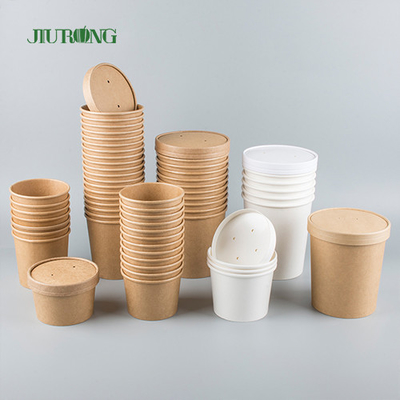Kraft Paper Soup Biodegradable Paper Bowl Double PE Coated