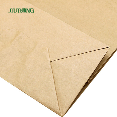 Flat Handle Take Away White Kraft Paper Bag With Logo Print